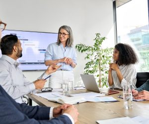 Senior business professionals having a meeting in a conference room